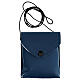Blue real leather burse with rope corde and pyx of 7,5 cm diameter s6