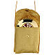 Estojo porta viático tecido jacquard adamascado dourado com corda e caixa de hóstias 7,5 cm s1
