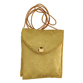Golden Jacquard fabric burse with string and 3 in pyx s6