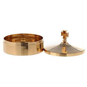 Catholic pyx diam 8 cm in 24k polished gold plated brass
