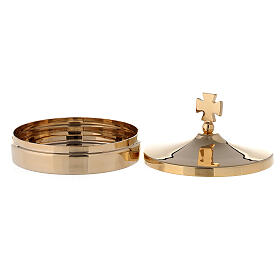 Communion pyx holder diam 8 cm in 24k polished golden brass