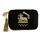Real leather case with golden thread embroidered Lamb measuring 13x9 cm s1