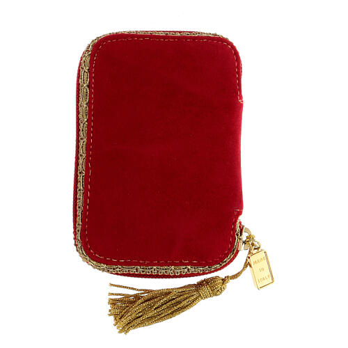 Red flocked fabric case embellished with a 13x9 cross 7