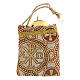 Golden bag in brocade fabric with embroidery 10.5x9.5 s1