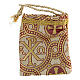 Golden bag in brocade fabric with embroidery 10.5x9.5 s6