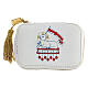 White travel case with embroidered lamb s1