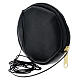 Round black leather burse for pyx 3 in with string s2