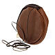 Round brown leather burse for pyx 3 in with string s2