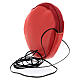 Round red leather burse for pyx 3 in with string s2