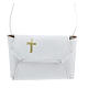 Communion set case with cross and purificator white leather s1