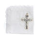 Communion set case with cross and purificator white leather s2
