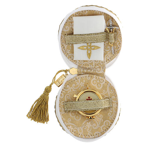 Viaticum-Tasche aus goldenem Kunstleder, 3 x 10 cm 1