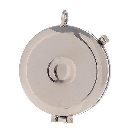 Host case with IHS symbol in silver-plated brass 1.5x5.3 cm 3