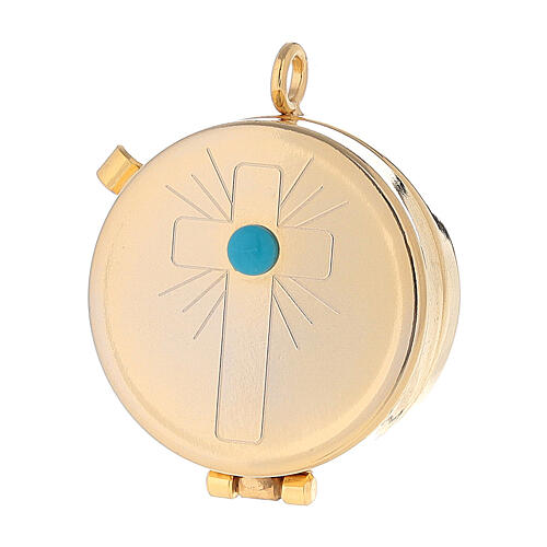 Host case with miniature Cross and stone 2x4 cm 1