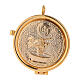 Catholic pyx with golden Eucharist symbol 3x5 cm s1