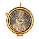 Communion pyx holder with golden plate symbolizing bread and wine 3x5 cm s1