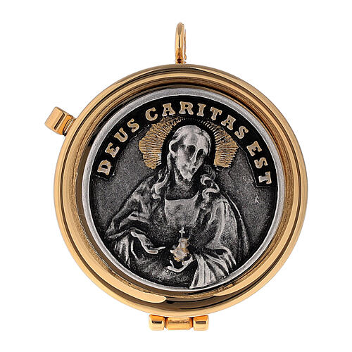 Custode eucharistique plaque relief Deus Caritas Est 1