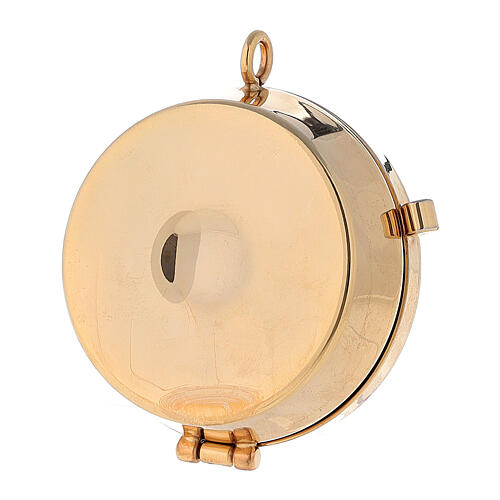 Communion Pyx holder with Lamb of Peace gold and silver 3x5 cm 3