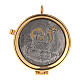 Communion Pyx holder with Lamb of Peace gold and silver 3x5 cm s1