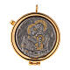 Host case with Holy Family gold and silver 3x5.3 cm s1
