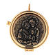 Host case with Holy Family bronze background 3x5.3 cm s1