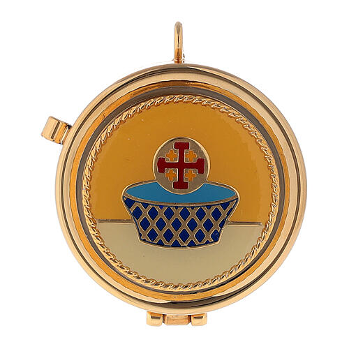 Custode pour hosties plaque symbole eucharistie 3x5 cm 1