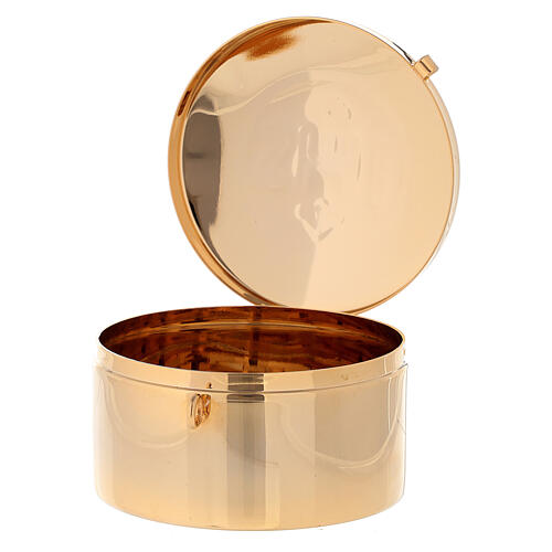 Relicario hostia magna IHS latón dorado 10xx5 cm 3