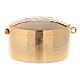 Teca ostia magna IHS ottone dorato 10x5 cm s1