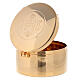 Teca ostia magna IHS ottone dorato 10x5 cm s2