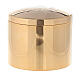 Golden brass communion box IHS 10x5 cm s1