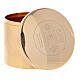 Golden brass communion box IHS 10x5 cm s2