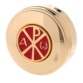 Shrine with enamelled plaque XP Alpha and Omega 2.5x8 cm