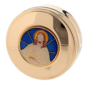 Shrine with enamelled plaque blessing Christ 2.5x8 cm