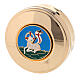 Communion Pyx Lamb of Peace in brass 3x10 cm s1