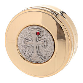 Shrine with enamelled plaque Tau 2.5x8 cm