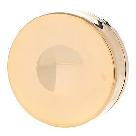Communion Pyx with enameled dove in golden brass 3x10 cm