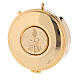 Pyx with plaque symbolizing bread and wine on a golden background 3x10 cm s1