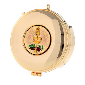 Pyx enameled plate with bread and wine brass 3x10 cm