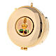 Pyx enameled plate with bread and wine brass 3x10 cm s1