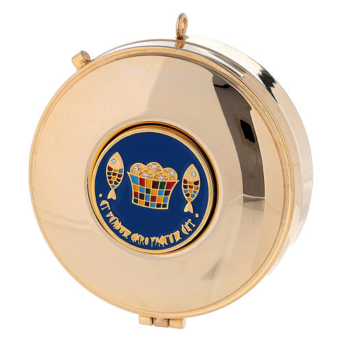 Pyx with colored plaque loaves and fish 3x10 cm 1