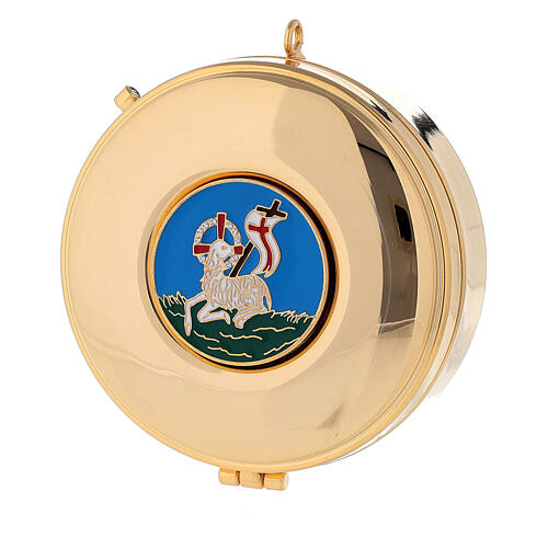 Communion Pyx Lamb of Peace enameled 3x10 cm 1