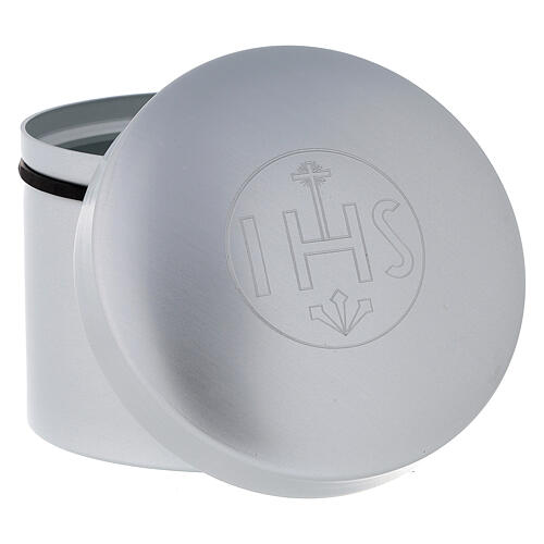 Caixa hóstias alumínio gravado 10x10 cm 2