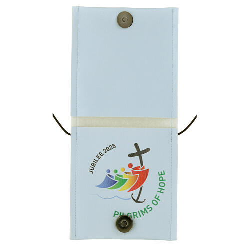 Etui für Versehpatene zum Jubiläum 2025, doppeltes Steckfach, Logo-Motto ENGLISCH, 10x9 cm, veganes Leder 2