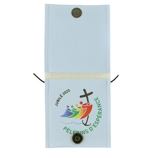 Etui für Versehpatene zum Jubiläum 2025, doppeltes Steckfach, Logo-Motto FRANZÖSISCH, 10x9 cm, veganes Leder 2