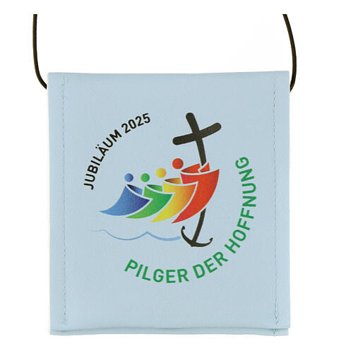 Etui für Versehpatene zum Jubiläum 2025, doppeltes Steckfach, Logo-Motto DEUTSCH, 10x9 cm, veganes Leder 1