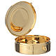 Golden brass pyx with pewter medal Last Supper, 8cm diameter s2