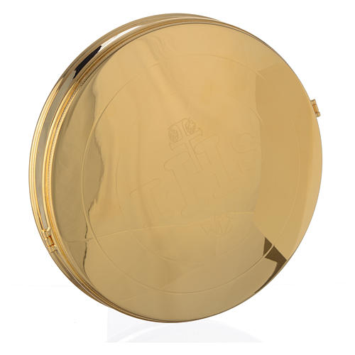 Pyx for big host in gold plated brass 21.5cm 1