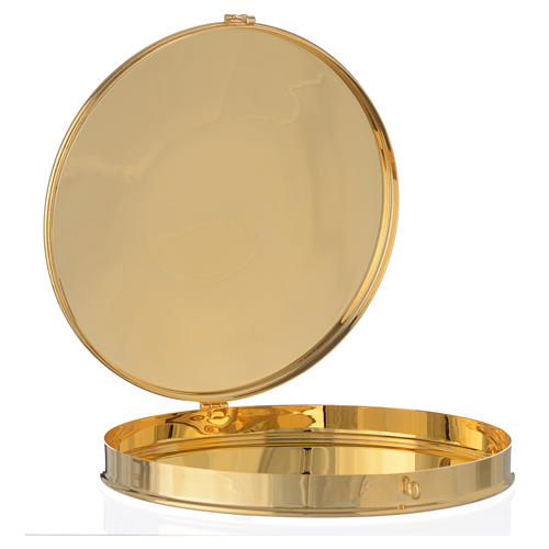 Pyx for big host in gold plated brass 21.5cm 2