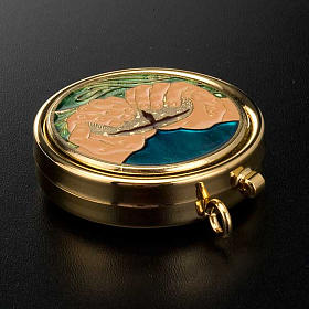 Teche Eucaristiche: Porta ostia smaltata mani e pane Teche Eucaristiche: Porta ostia smaltata mani e pane