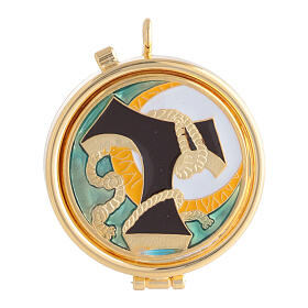 Pyx with Tau and cord enamel decoration on the cover
